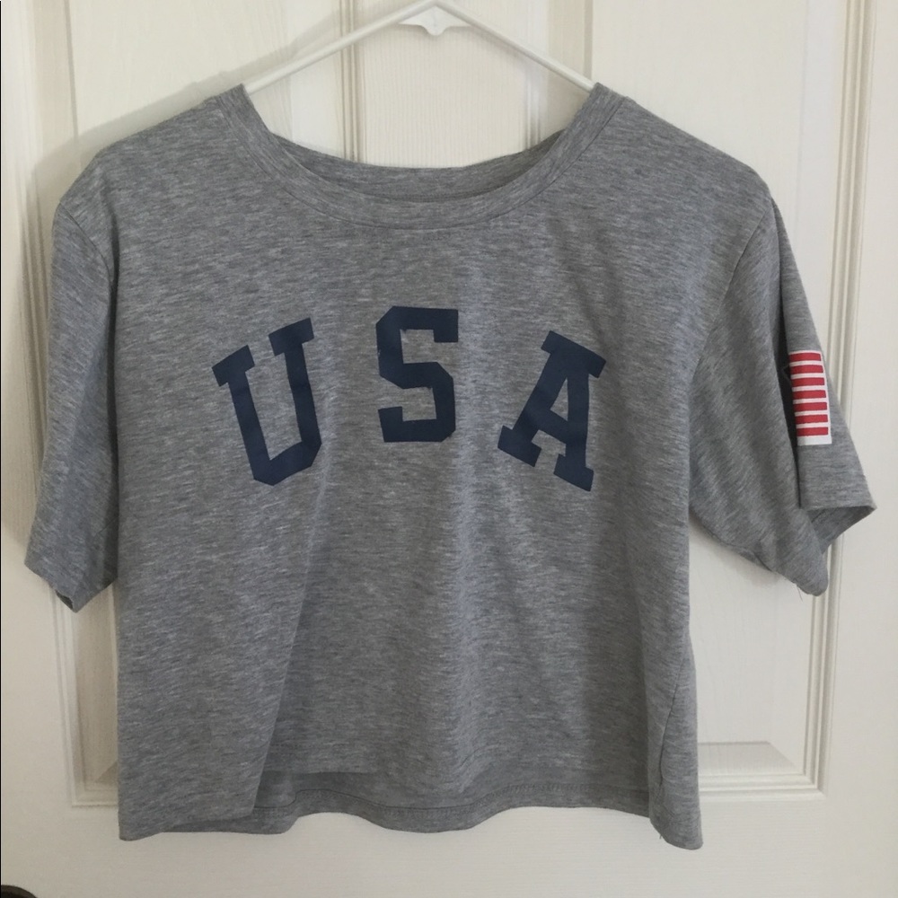 Romwe USA cropped tee